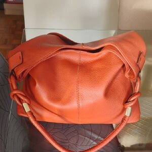 Vince Camuto Orange Leather Shoulder Bag
